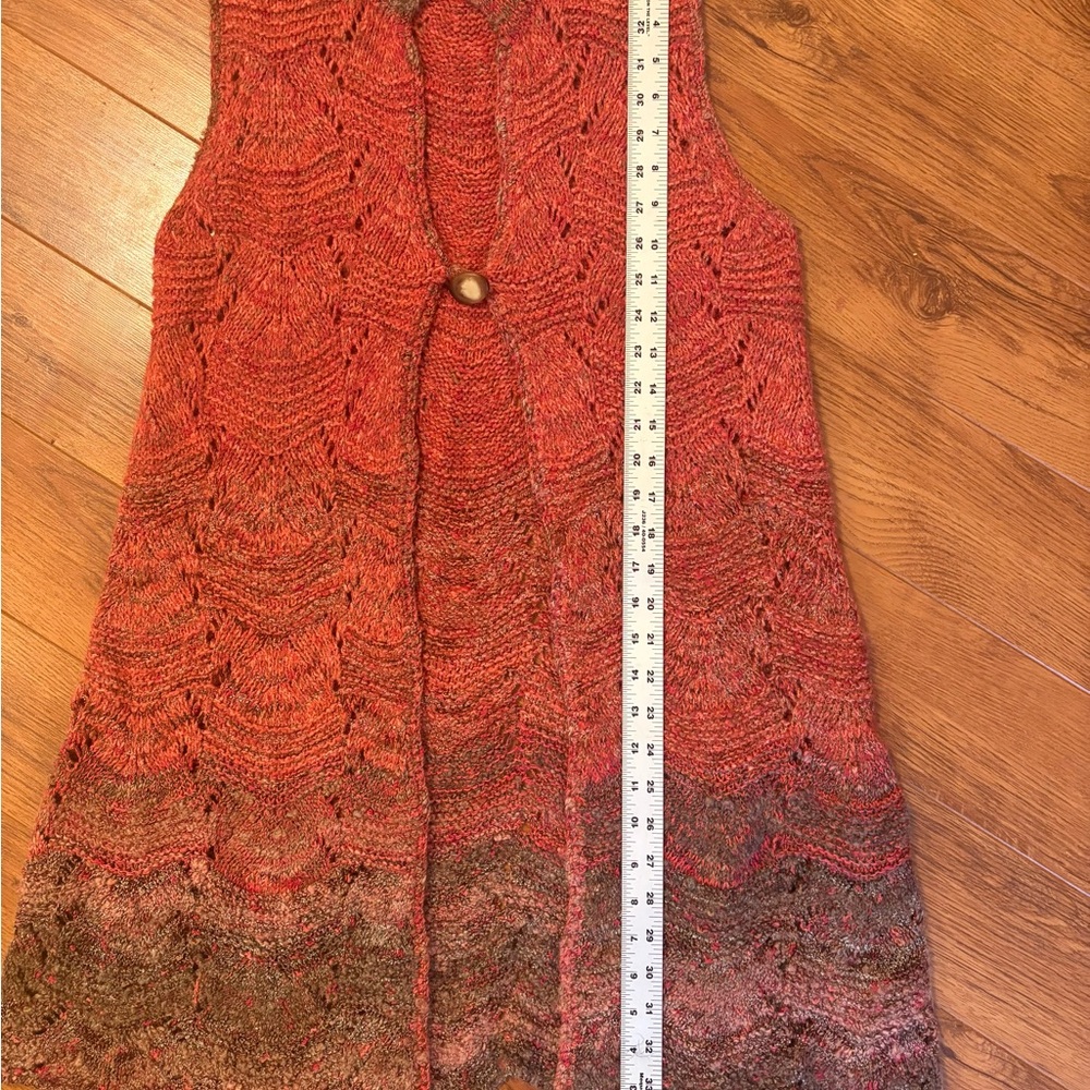 Coldwater Creek Bohemian Long Knit Cardigan Sweater Vest. Size Medium - Picture 9 of 10